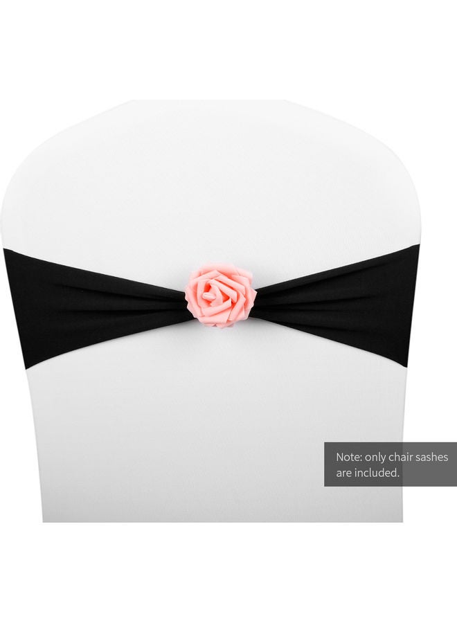 10-Piece Chair Sash Bow Set Black - Image 2