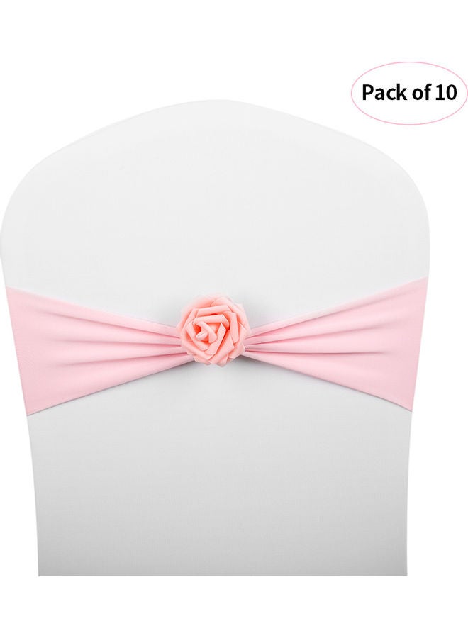 10-Piece Chair Sash Bow Set Pink - Image 1