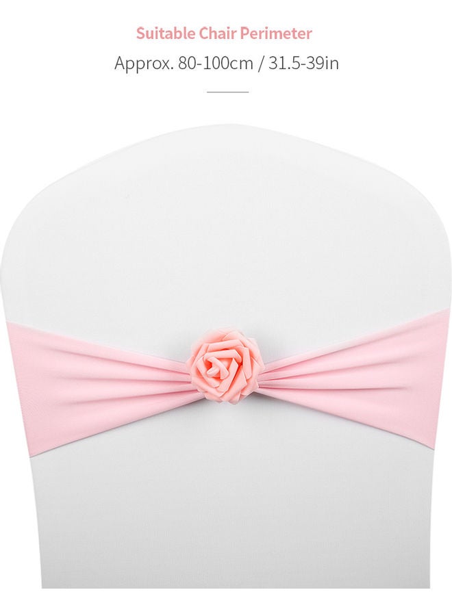 10-Piece Chair Sash Bow Set Pink - Image 2