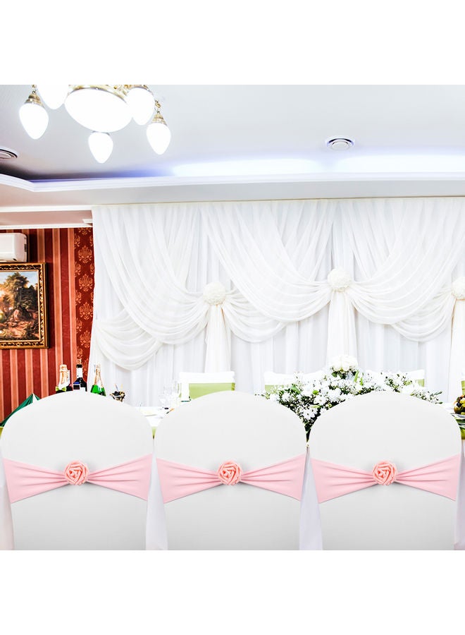 10-Piece Chair Sash Bow Set Pink - Image 3