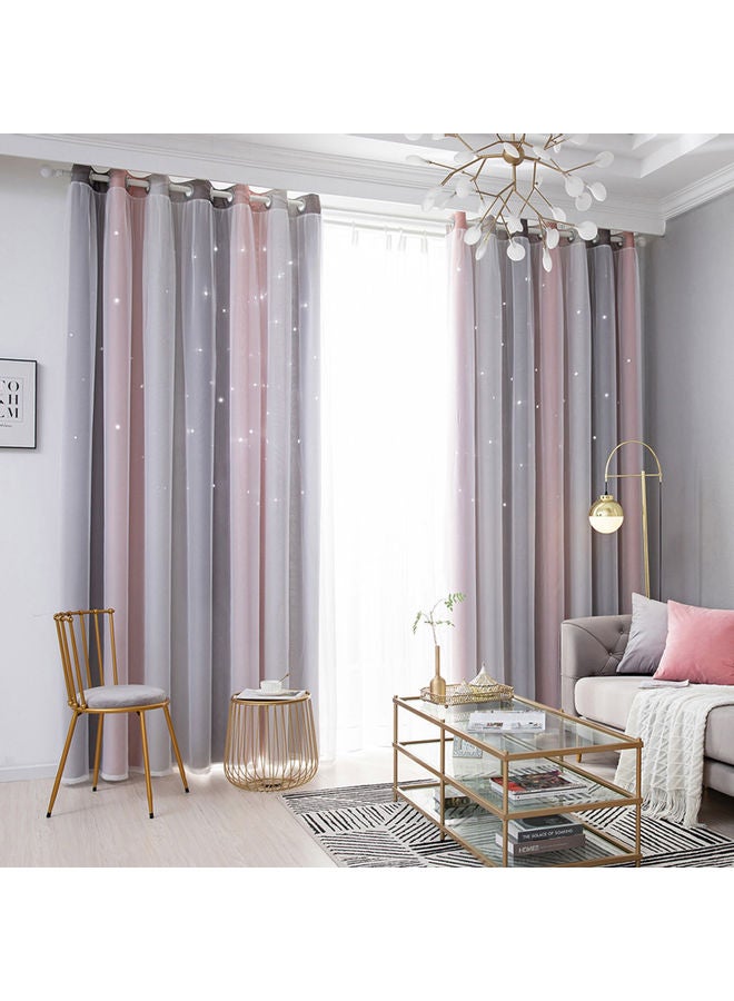 ديسديل ستائر بتصميم تجاويف على شكل نجوم من قطعتين متعدد الألوان 85x53بوصة  - Image 2