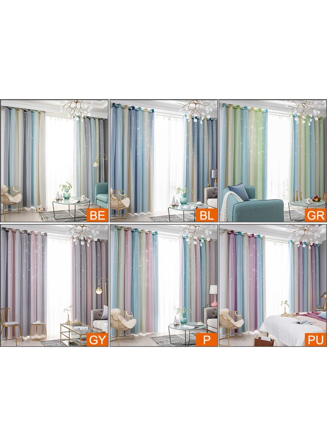 2-Piece Star Hollow Style Curtains Multicolour 63x53cm - v1616578566/N45728173A_5