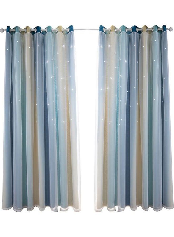 2-Piece Star Hollow Style Curtains Multicolour 63x53cm - v1616578566/N45728173A_6