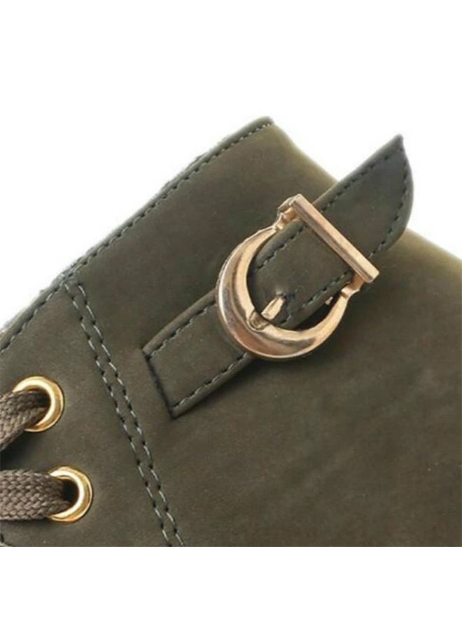 Heeled Ankle Boots Olive Green  - Image 4