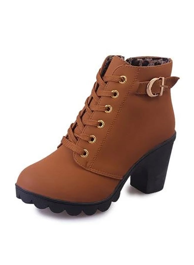 Generic - Heeled Ankle Boots Brown - Image 1