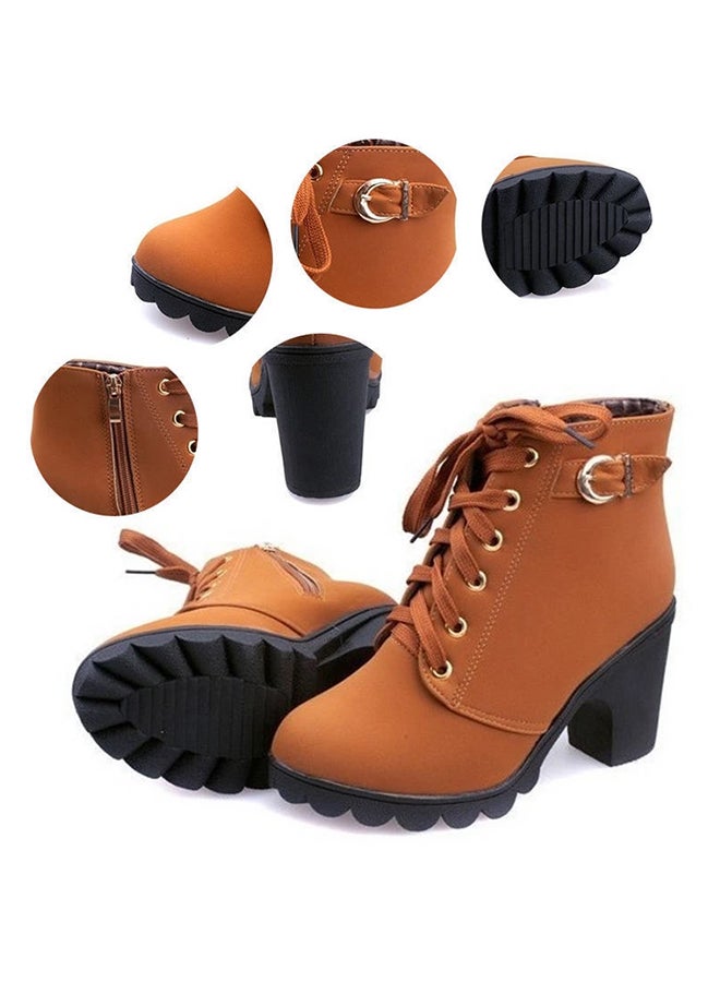 Generic - Heeled Ankle Boots Brown - Image 1