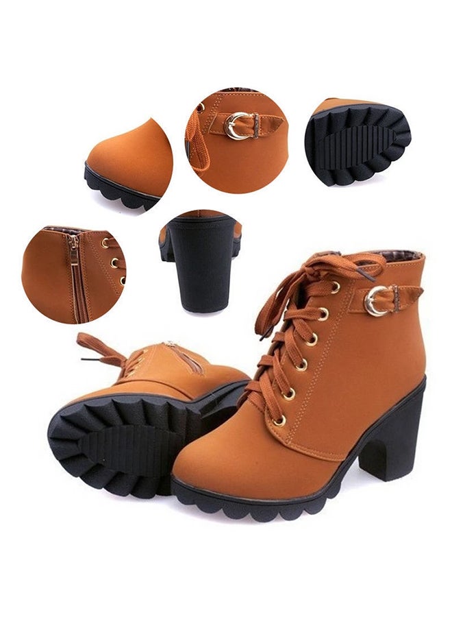 Generic - Heeled Ankle Boots Brown - Image 1