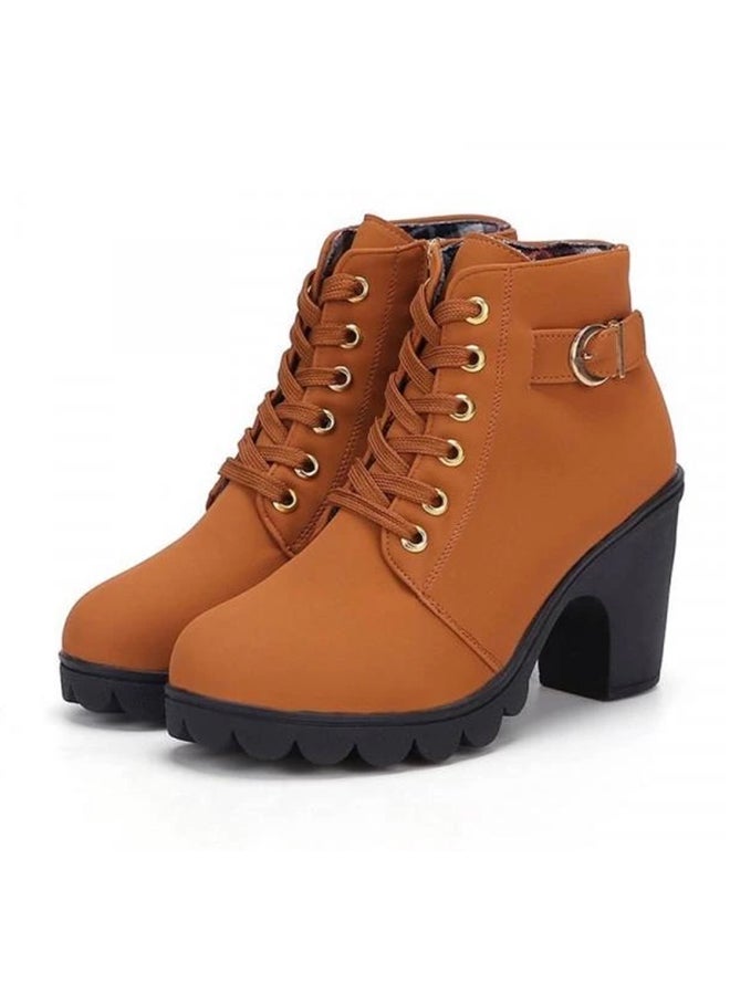 Generic - Heeled Ankle Boots Brown - Image 1