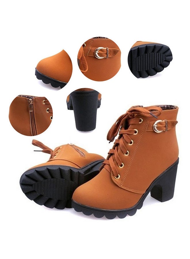 Generic - Heeled Ankle Boots Brown - Image 1