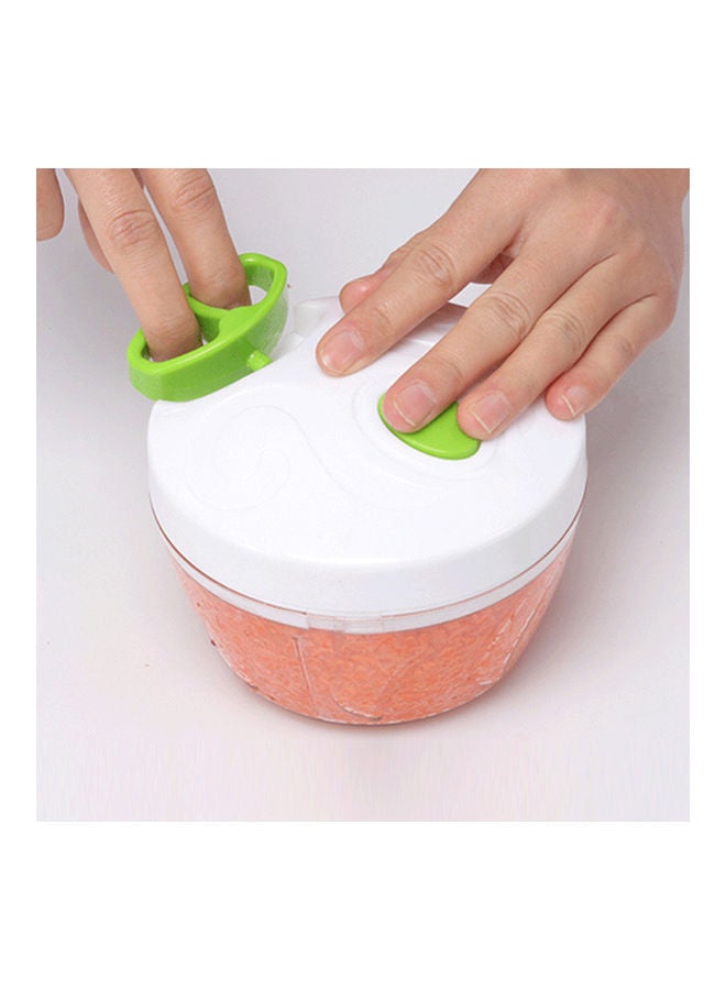 Food Processor Hand-Powered Mixer Blender Chopper Stainless Steel Meat Vegetable Fruit Home Kitchen Mixer Yellow/Clear - Image 2