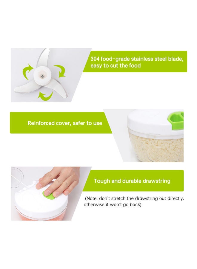 Food Processor Hand-Powered Mixer Blender Chopper Stainless Steel Meat Vegetable Fruit Home Kitchen Mixer Yellow/Clear - Image 4