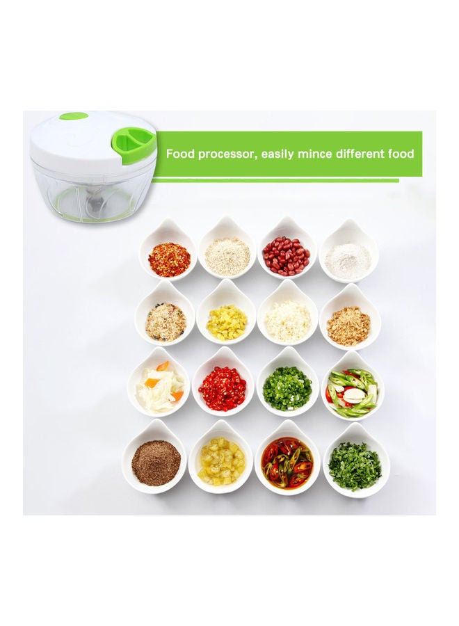 Food Processor Hand-Powered Mixer Blender Chopper Stainless Steel Meat Vegetable Fruit Home Kitchen Mixer Yellow/Clear - Image 5