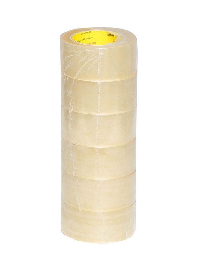 Pack Of 6 Packaging Tapes 2" x 100 Yards Clear