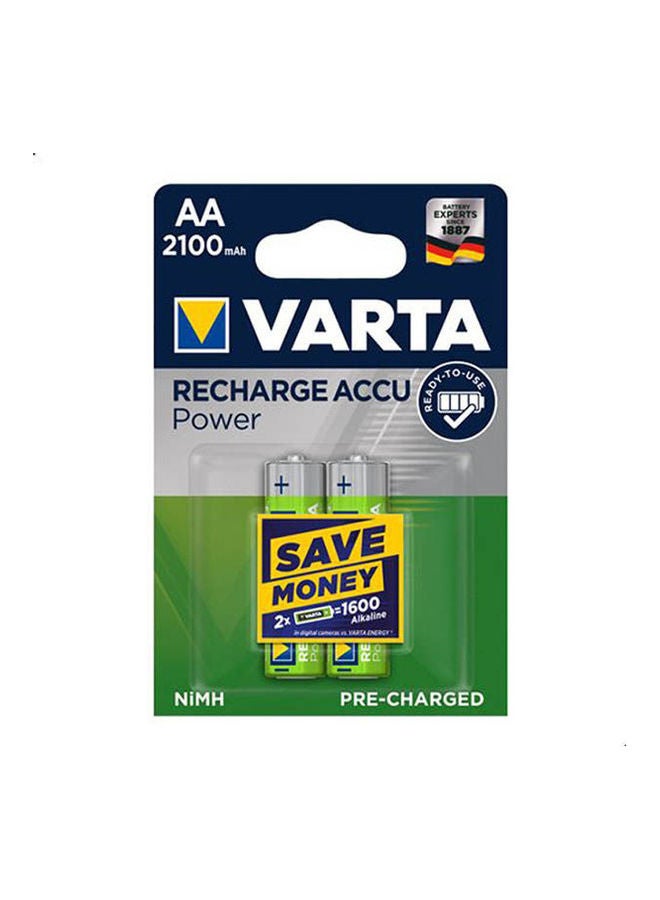2100 mAh ACCU Pre-charged Batteries, 2 Pieces black