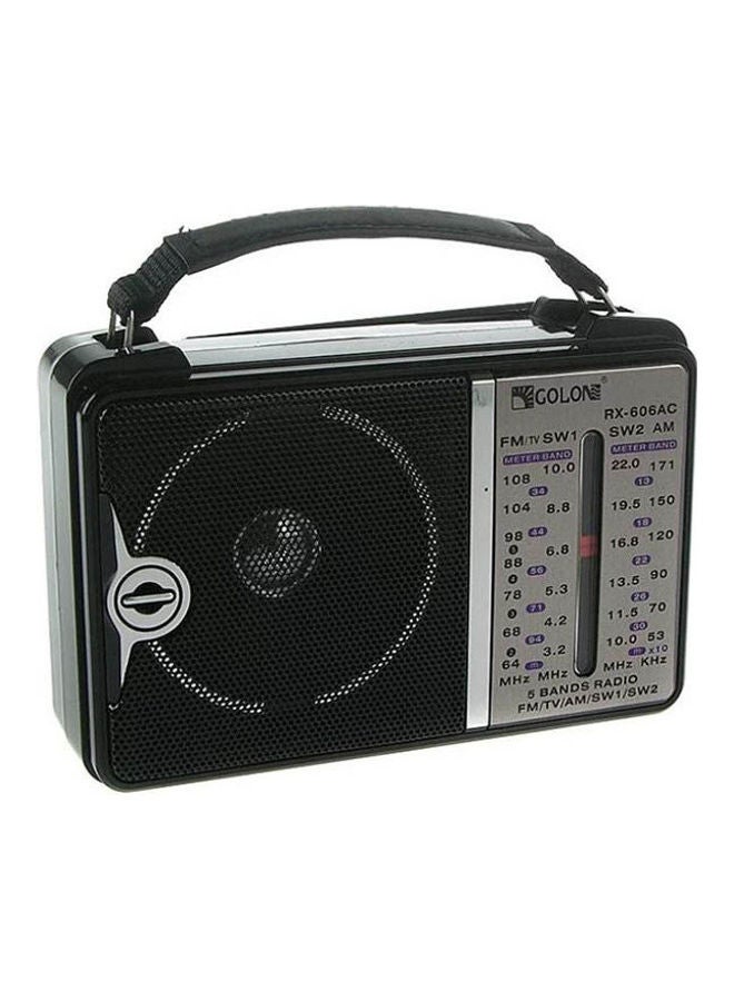 جولون - راديو كلاسيكي جولون يعمل بالكهرباء 4 نطاقات AM FM SW1 SW2 RX-606AC أسود - Image 1