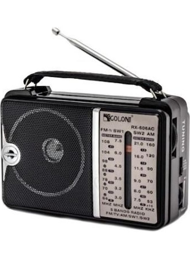 جولون - راديو كلاسيكي جولون يعمل بالكهرباء 4 نطاقات AM FM SW1 SW2 RX-606AC أسود - Image 1