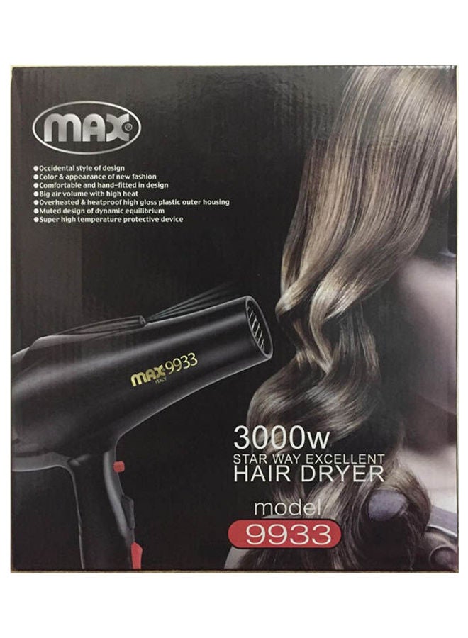 Max - Hair Dryer 9933 Black - Image 1