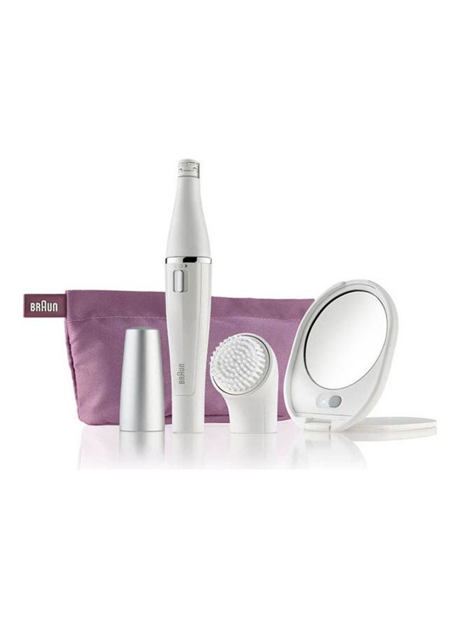 BRAUN Face 830 Premium Edition - Facial Epilator & Facial Cleansing Brush With Micro-Oscillations - Including A Lighted Mirror And Beauty Pouch White 21*4cm  - Image 1