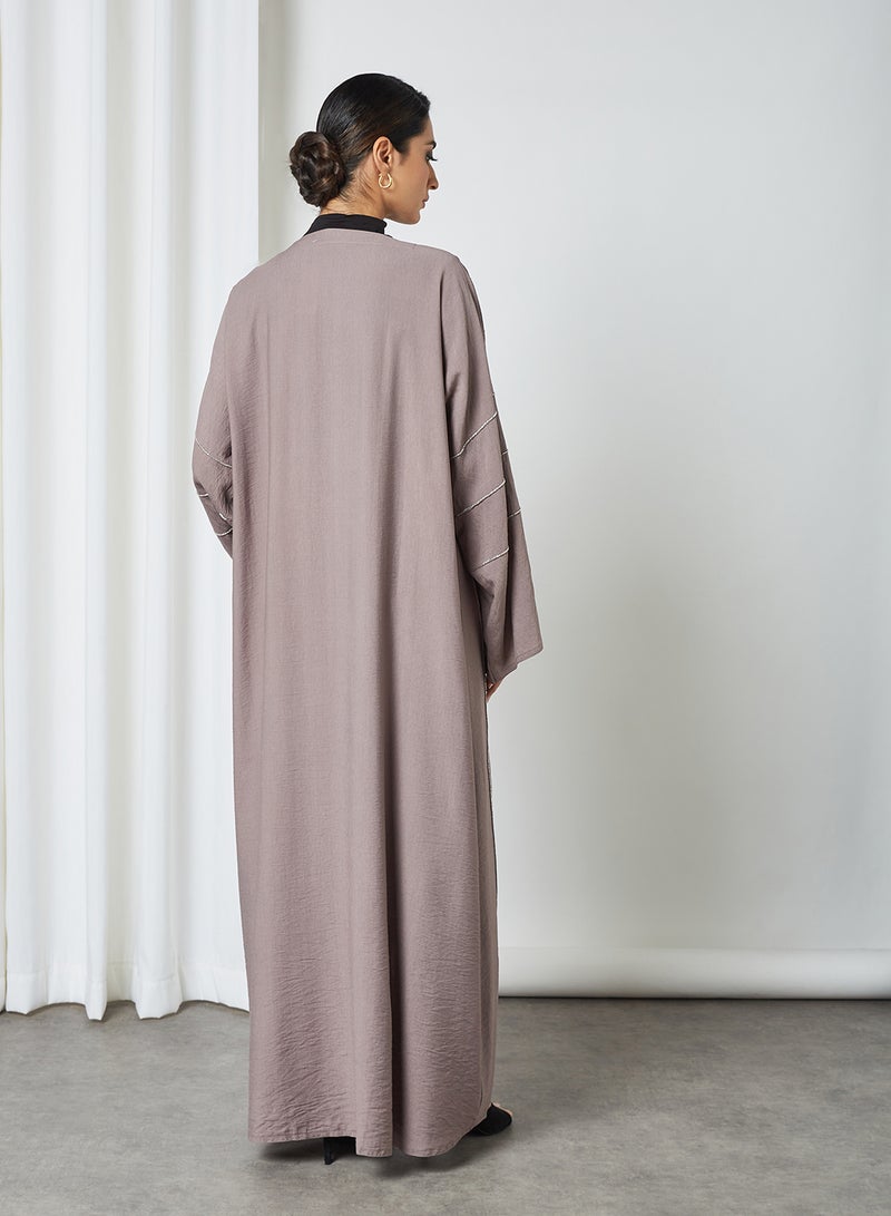 Ajooni - Embellished Abaya Grey - Image 1