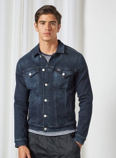Washed Denim Jacket Cornell Bl Bk Str