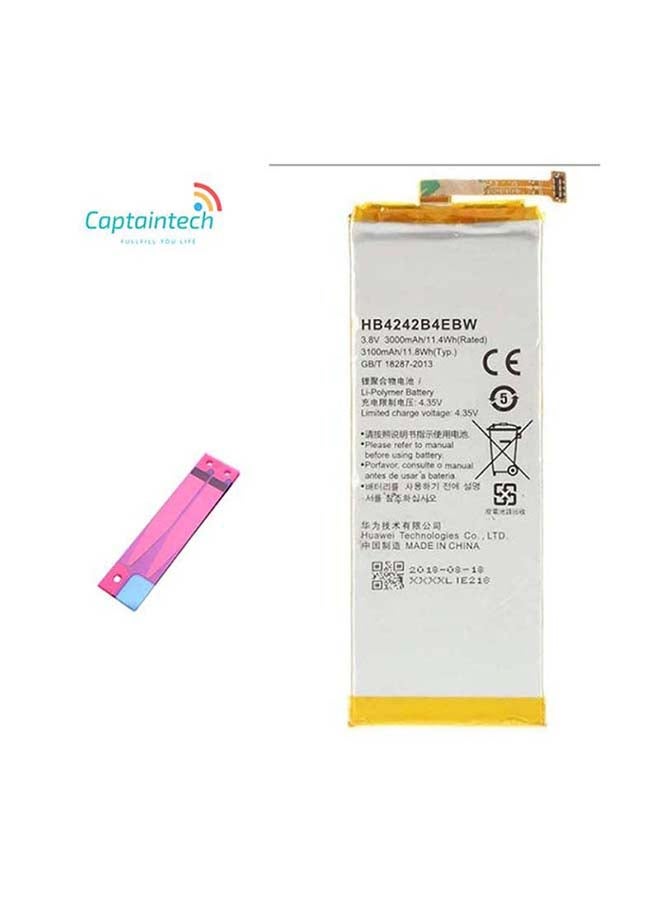Captaintech - 3000.0 mAh Replacement Battery For Huawei Ascend XT H1611 Silver - Image 1