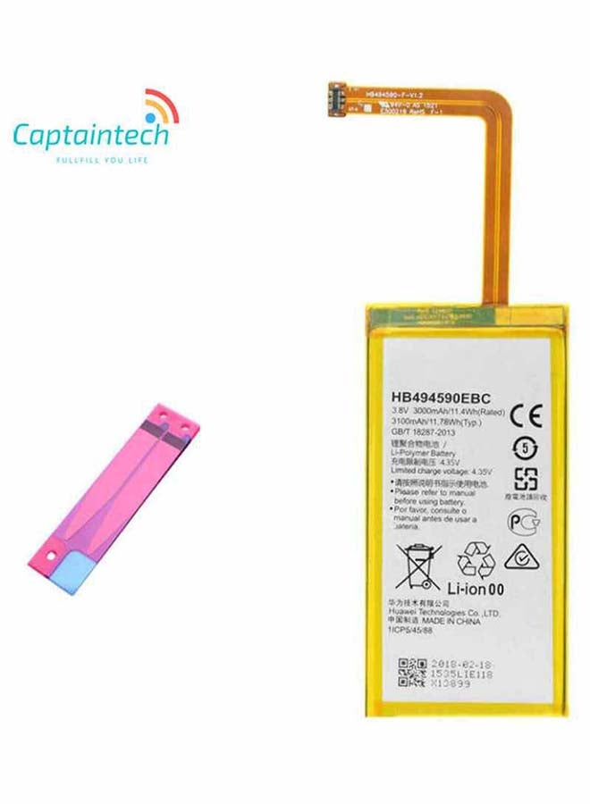 كابتن تيك - بطارية بديلة لهاتف هواوي هونر 7 جلوري PLK-TL01H ATH-AL00 PLK-AL10 3100.0 mAh - Image 1