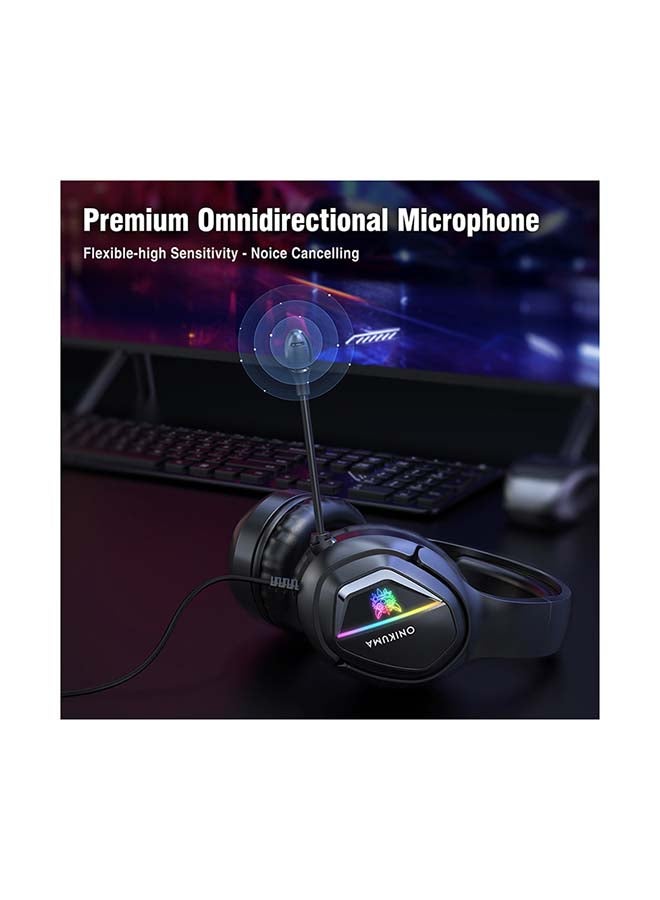 onikuma Wired Stereo Headphone With Microphone RGB PC  - Image 2