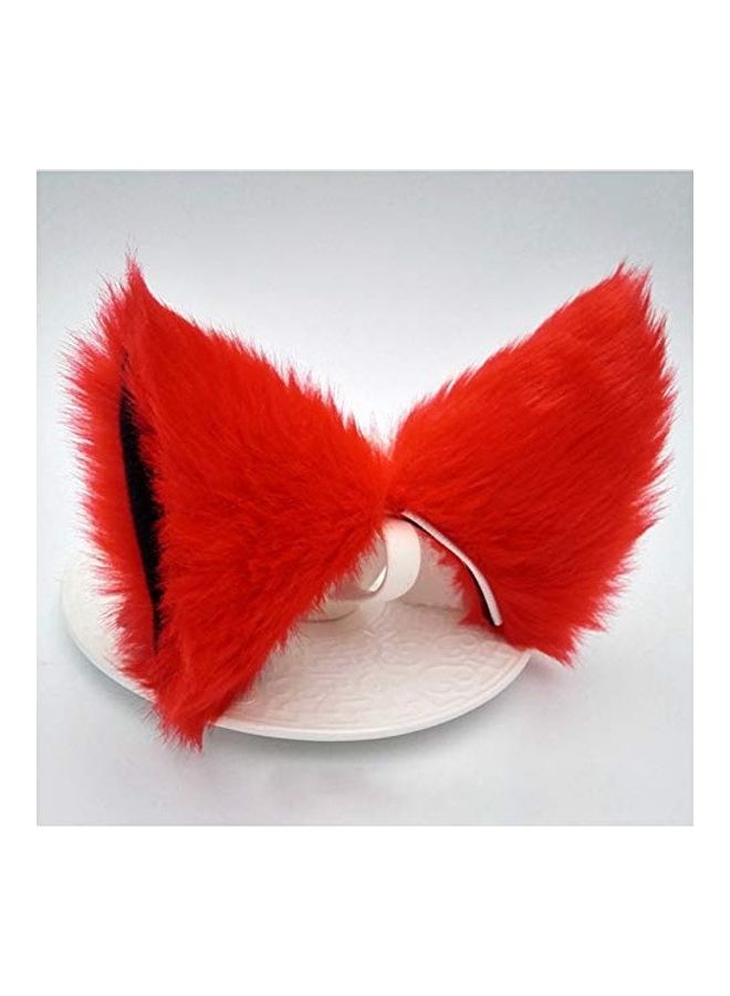 مشابك شعر على شكل أذن قطة من قطعتين أحمر - Image 1