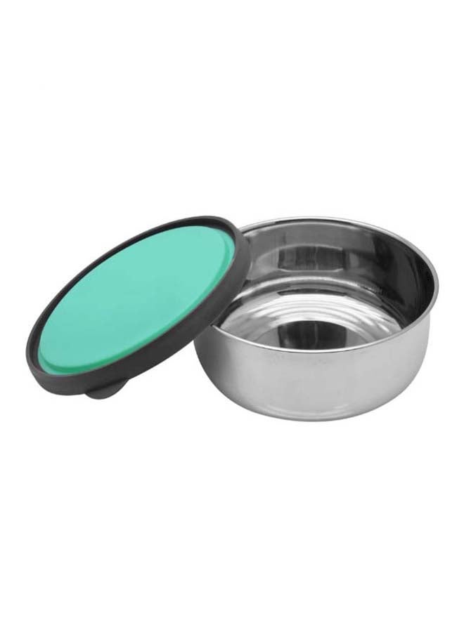 RAJ Stainless Steel Storage Bowl With Lid Silver/Green 14x6.2x14cm  - Image 1