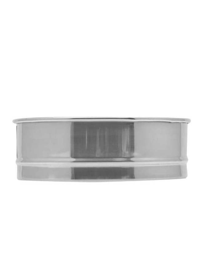 Stainless Steel Round Flour Strainer Silver 16cm