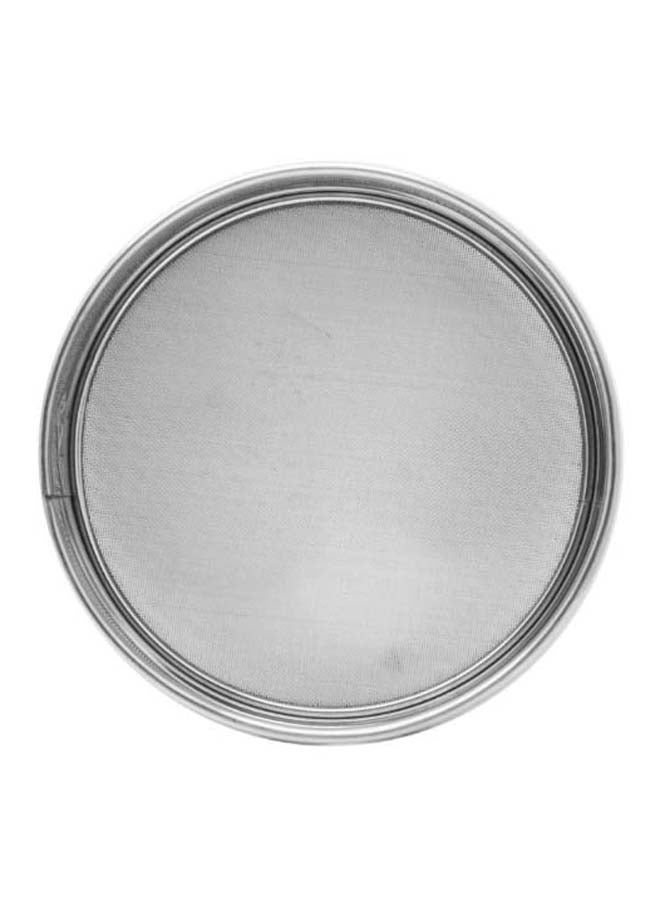 Stainless Steel Round Flour Strainer Silver 16cm