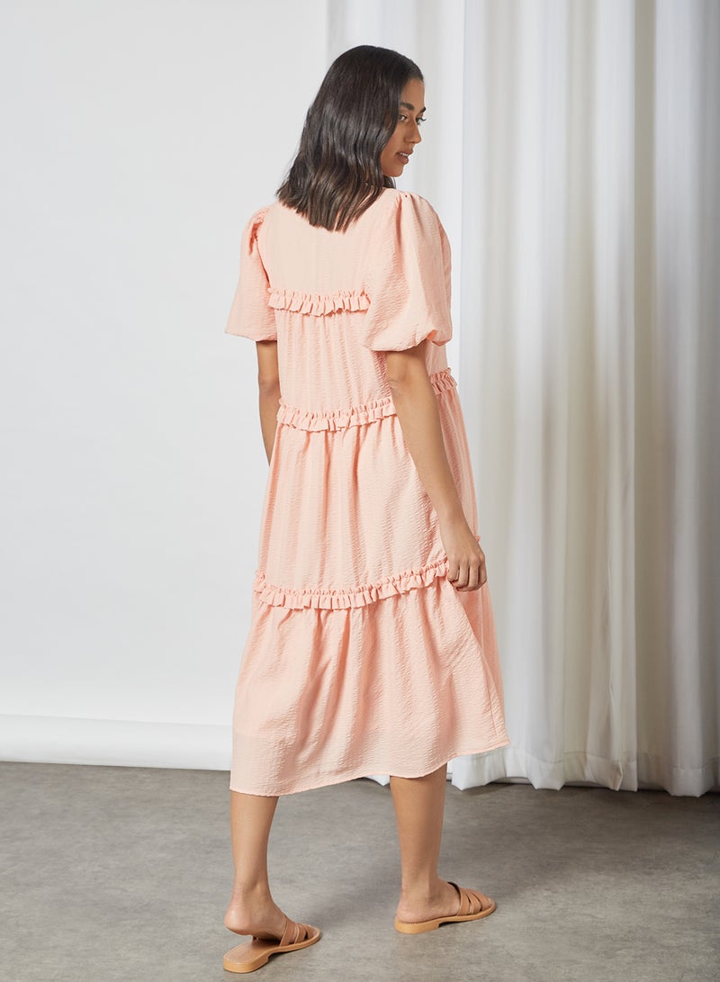 Y.A.S - Abel Ruffled Dress Apricot Cream - Image 1