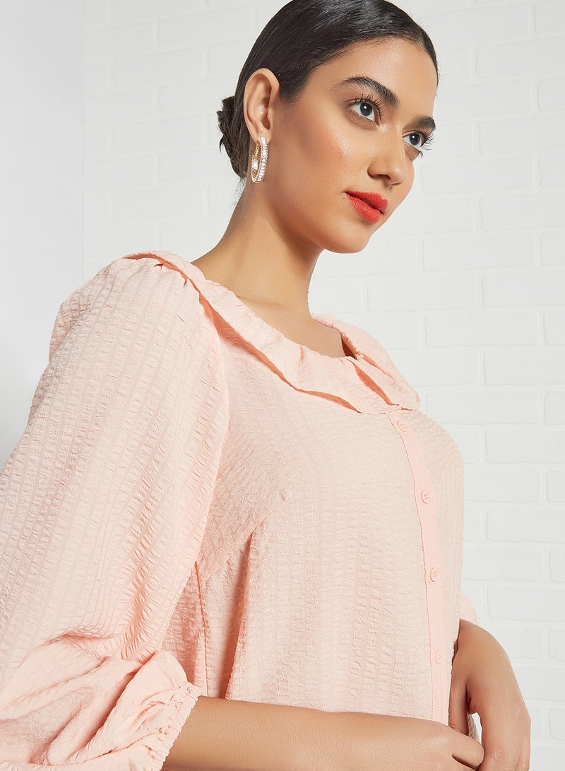 Y.A.S - Ruffled Hem Top Apricot Cream - Image 1