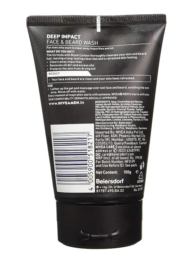 Nivea Deep Cleansing Beard And Face Wash 100ml - Image 2