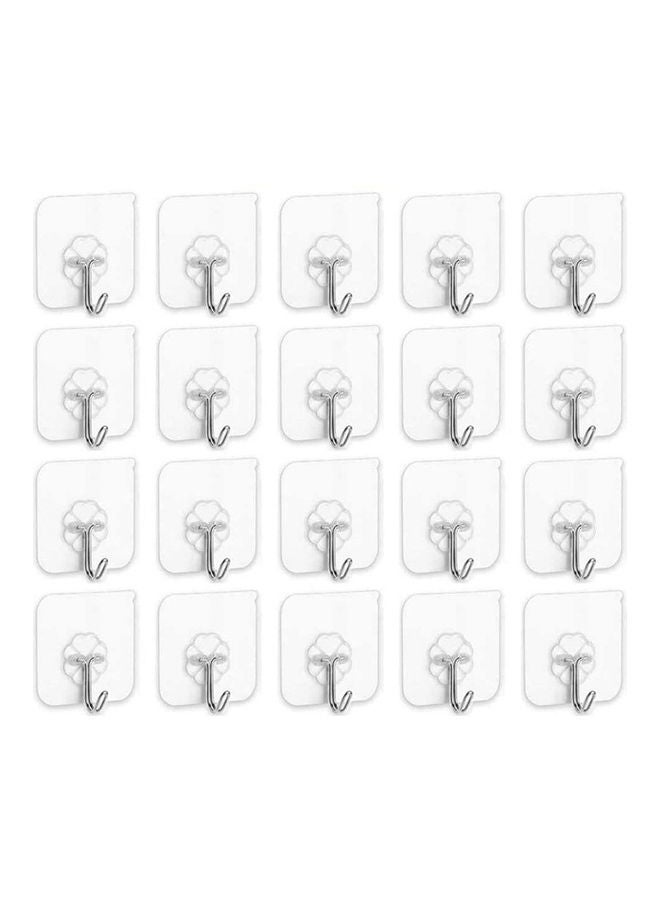 20-Piece  Heavy Duty Wall Hooks Transparent 6cm - v1616593208/N45741444A_1