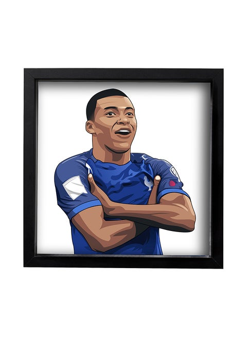 Mbappe Psg France Illustration Poster With Frame Multicolour 25x25cm