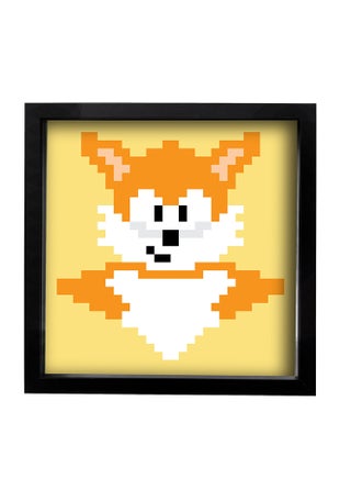 Tails The Fox Sonic Pixel Art Poster With Frame Multicolour 25x25cm - v1616593564/N45340701A_1