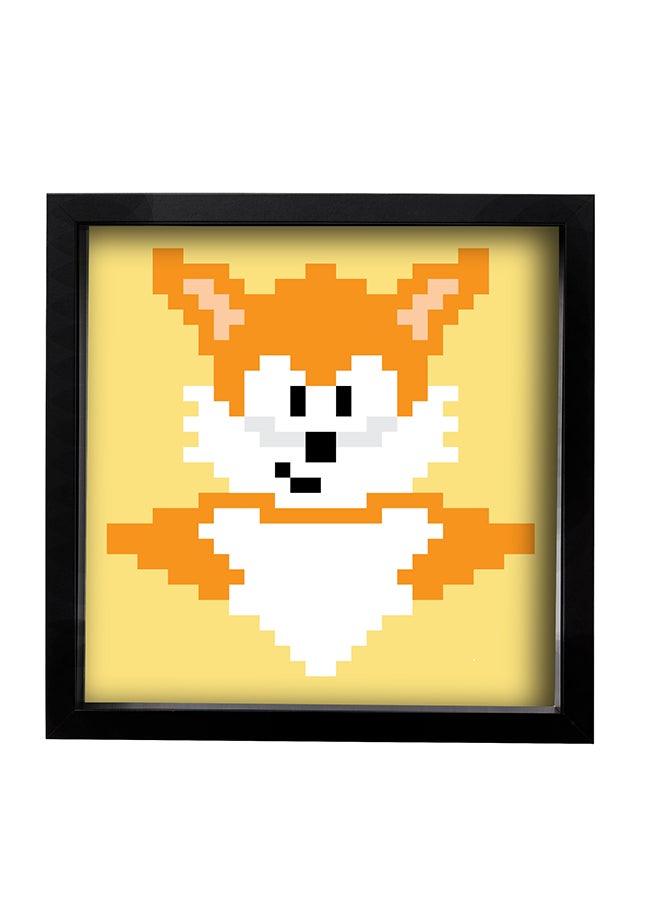 Tails The Fox Sonic Pixel Art Poster With Frame Multicolour 25x25cm