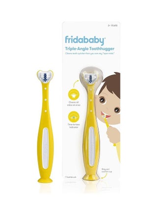 Triple-Angle Toothhugger Training Toothbrush for Toddler Oral Care with Blue Bristles, Yellow - v1616594470/N45745095A_4
