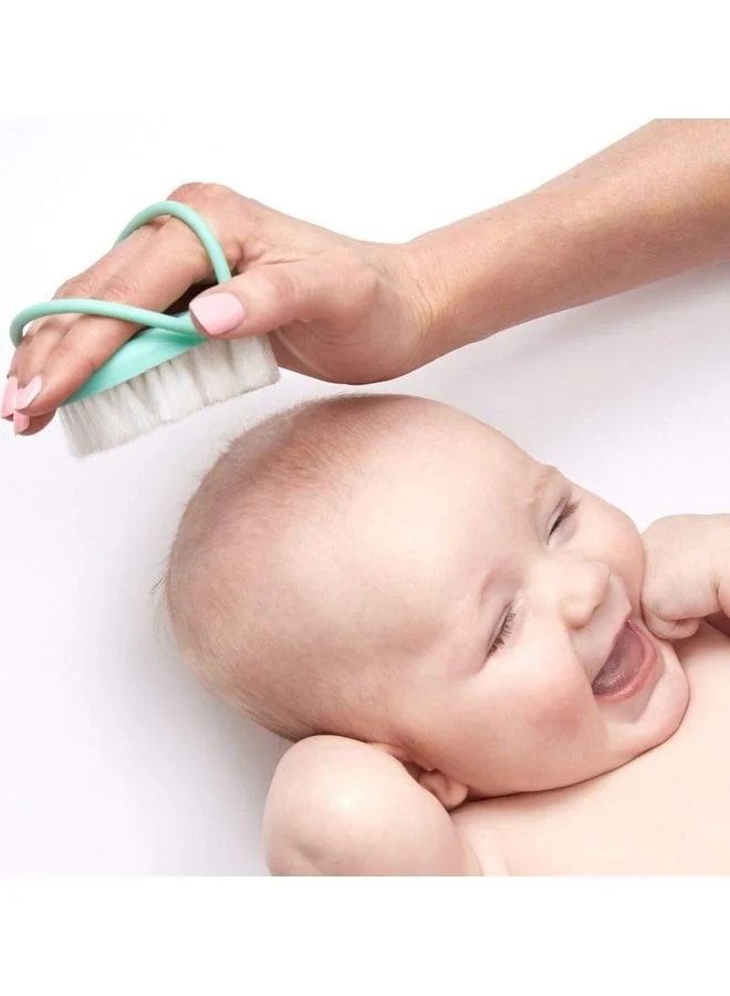 fridababy Head-Hugging Baby Hairbrush & Comb Set – Soft Bristles for Gentle Scalp Care, Cradle Cap Relief & Newborn Grooming – Ergonomic, No-Slip Grip for Easy Styling