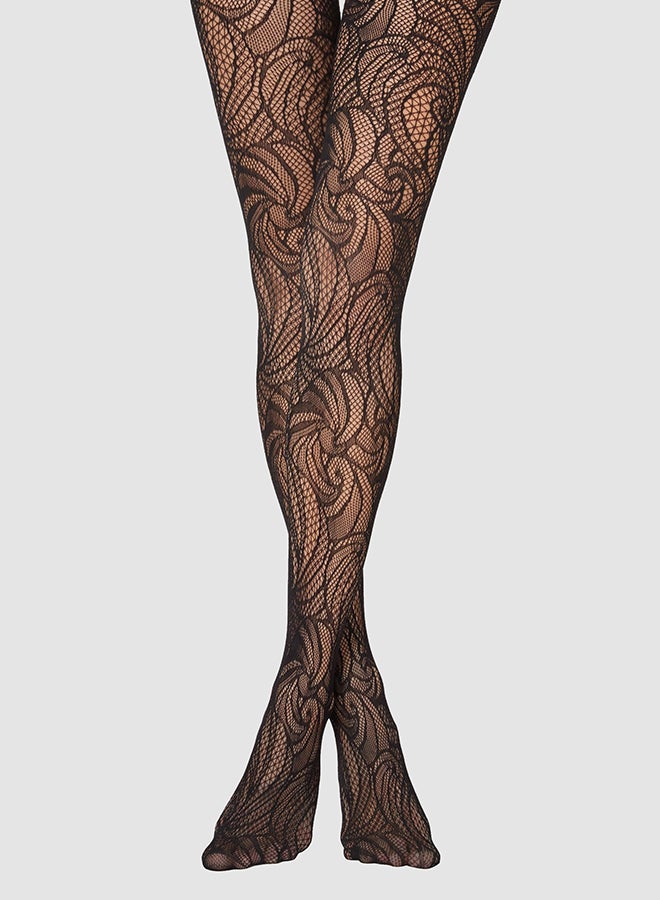 Calzedonia - Patterned Fishnet Stockings Black - Image 1