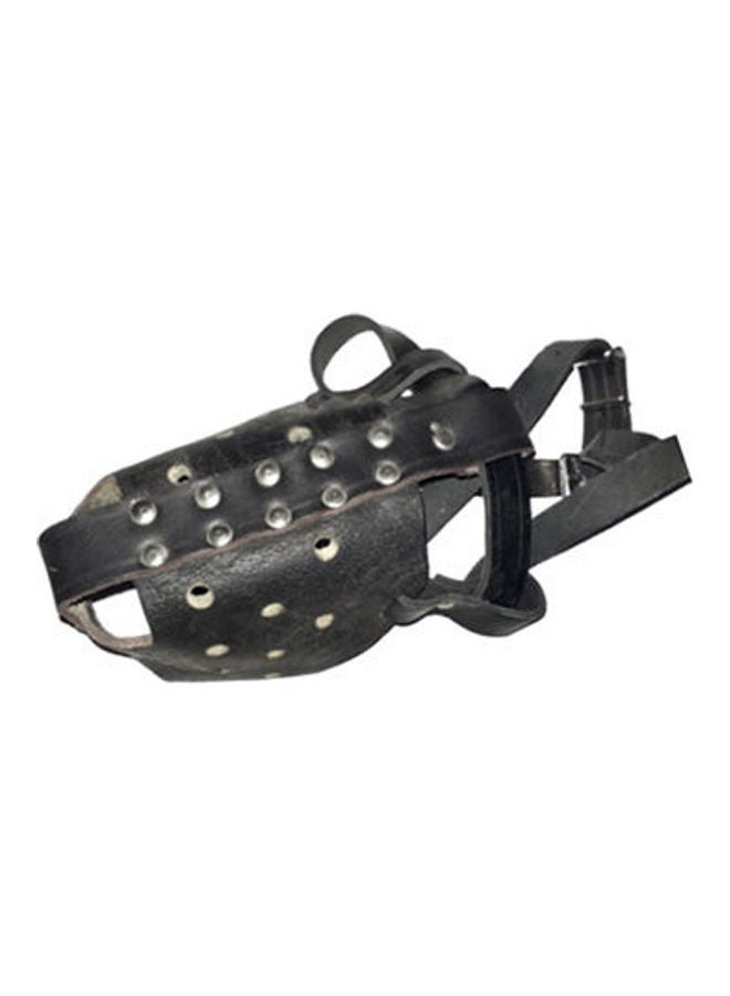 Leather Basket Dog Muzzle Black