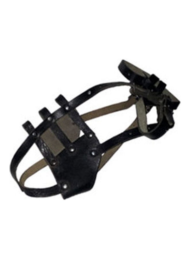 كمامة من الجلد على شكل سلة للكلاب أسود