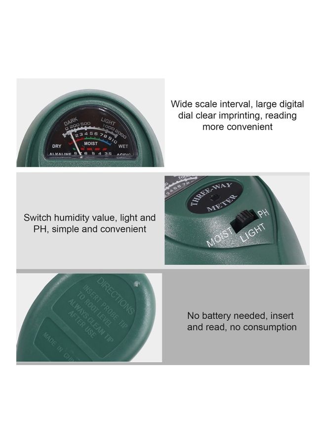 Generic 3-in-1 Soil Test Kit Green/Silver  - Image 3