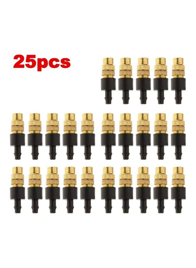 25-Piece Adjustable Sprayer Brass Atomizing Nozzle Gold/Black