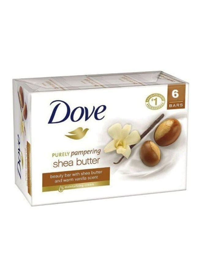 Dove Pack Of 6 Shea Butter Vanilla Purely Pampering Soap 6 x 135grams