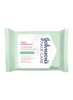 25-Piece Daily Essentials Clear Skin Facial Cleansing Wipes 25ml