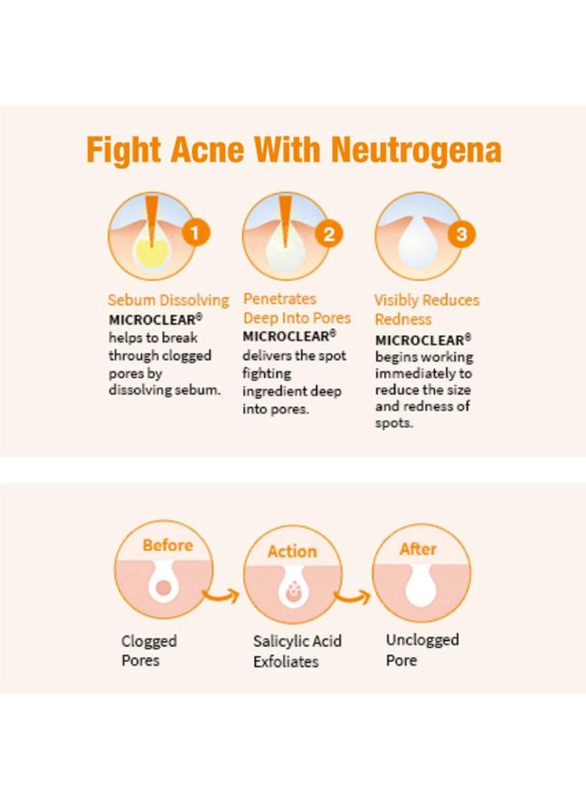 Neutrogena Microclear Oil-Free Acne Wash Yellow 269ml - Image 4