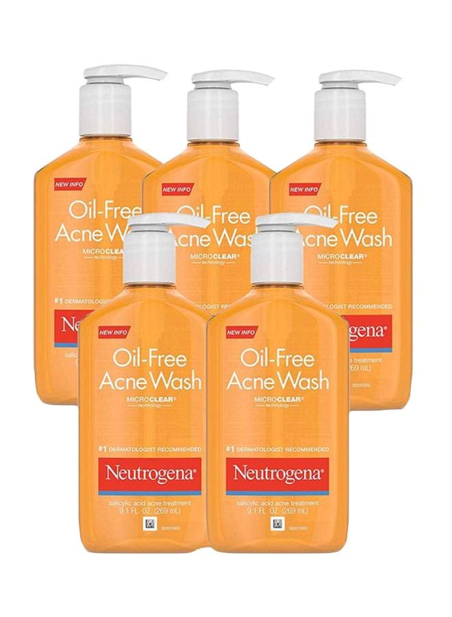 Neutrogena Pack Of 5 Oil-Free Acne Wash 269ml - Image 1