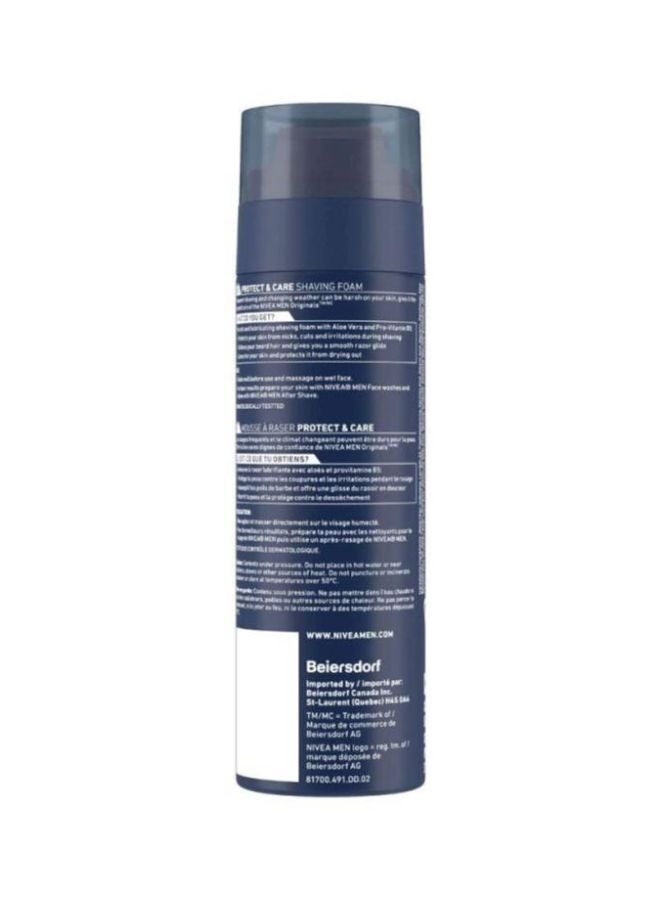 Nivea - Men Protect And Care Shaving Foam, Aloe Vera And Provitamin B5 200ml - Image 1